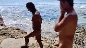 Amateur couple's outdoor beach sex caught on camera
